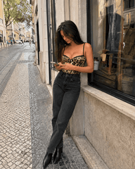 Chic Sexy Lace Sequin Leopard Cami Top