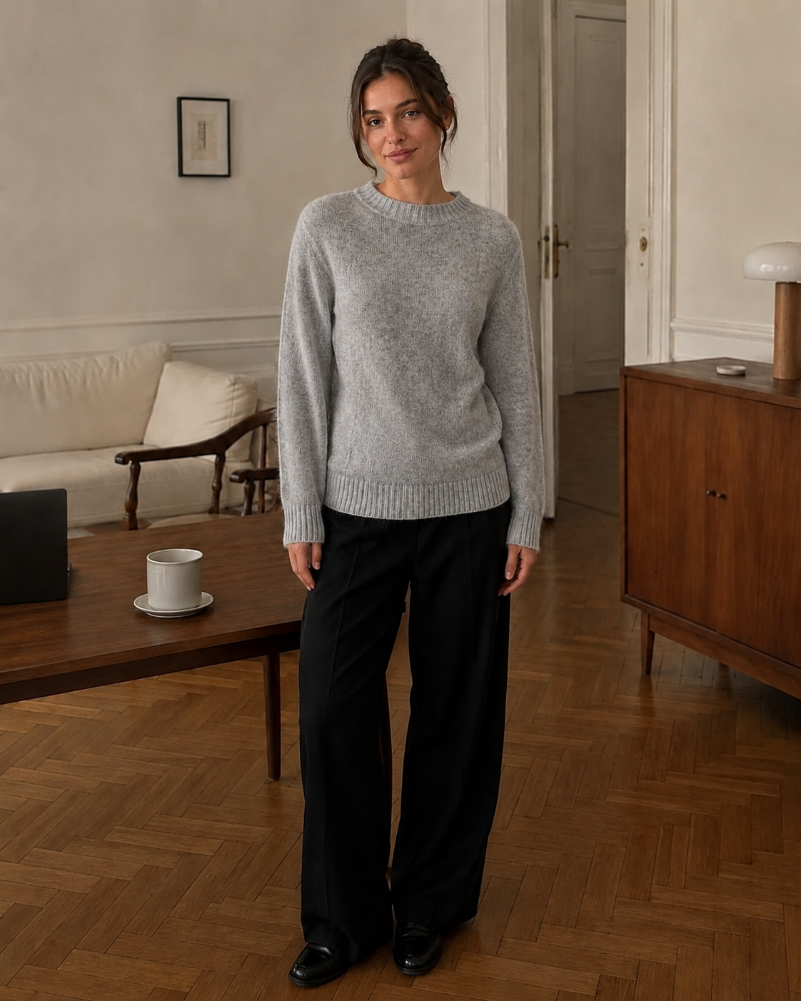 Mohair Round Neck Knit Top