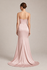 Satin Spaghetti Strap Mermaid Party Dress