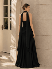 Solid Bustier High Slit Formal Dress
