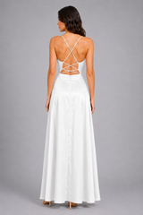 Elegant Spaghetti Strap Ruched Formal Dress