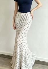 Ruffled Polka Dot Mermaid Skirt