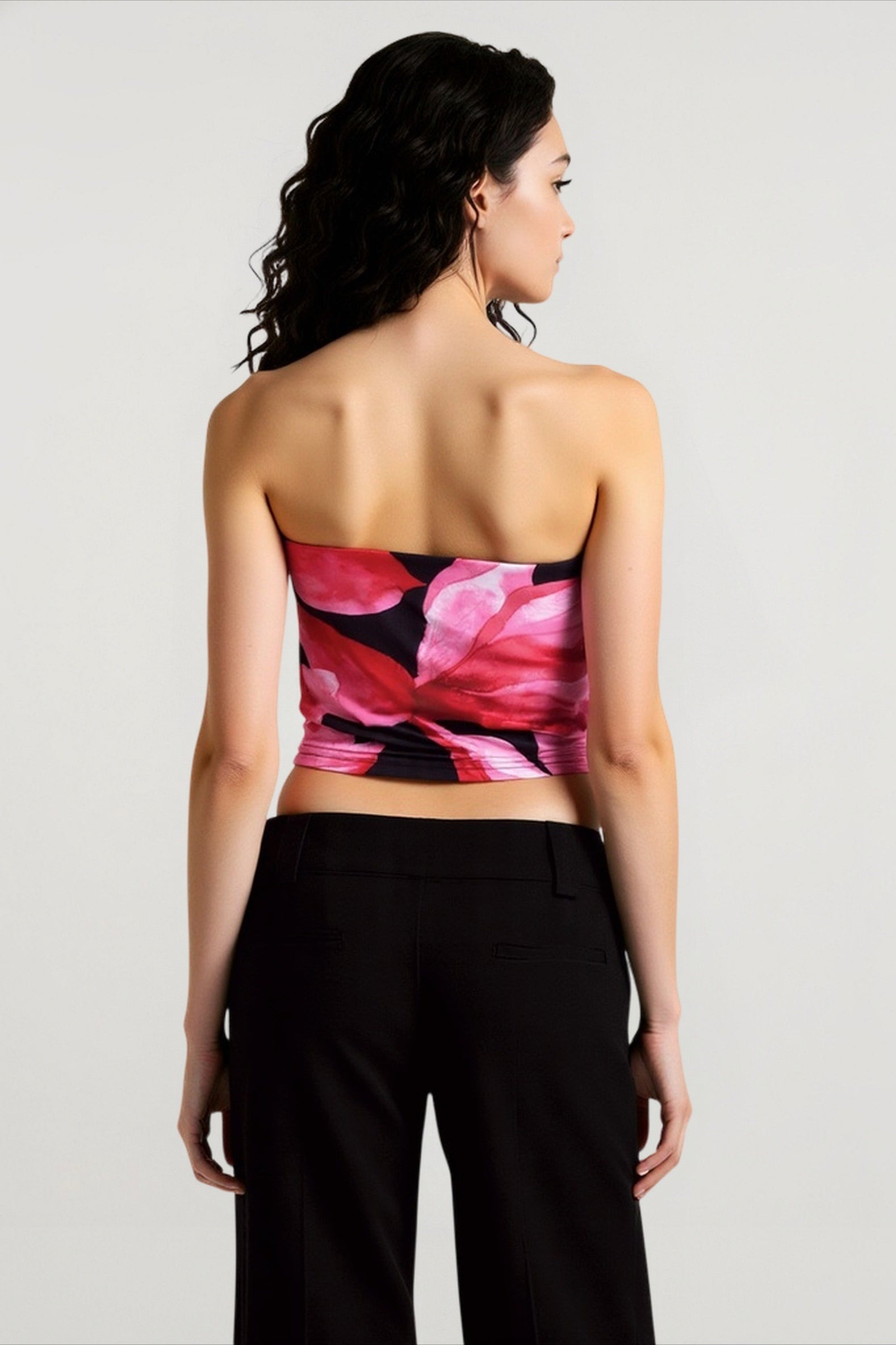 Floral Print Off-Shoulder Strapless