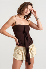 Slim Fit Panel Tie Cami Top
