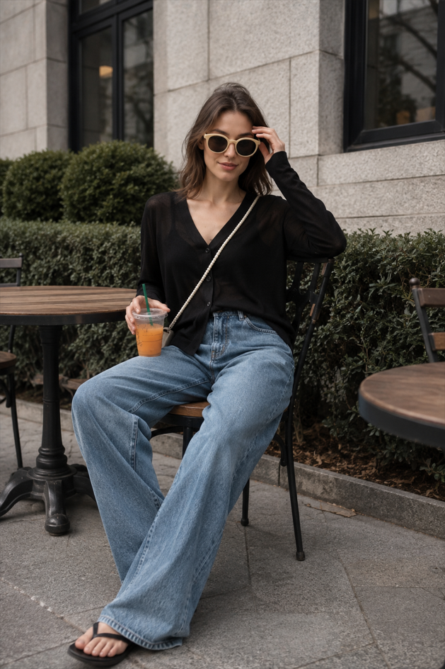 V-Neck Lightweight Knit Cardigan