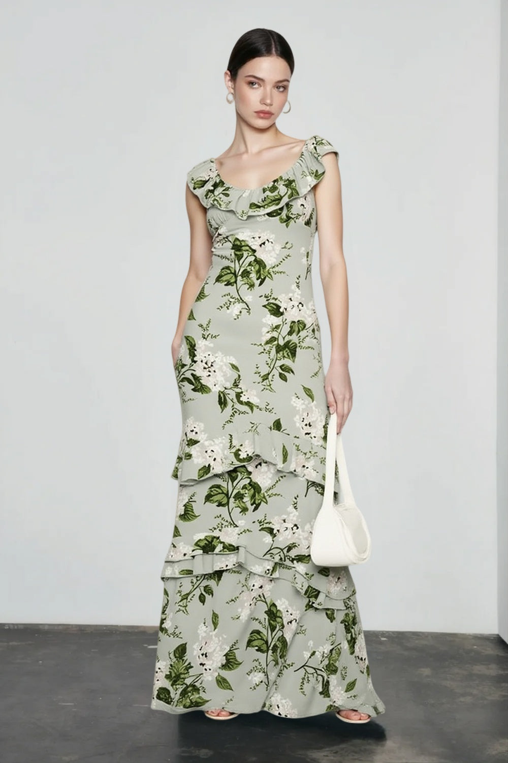Elegant Ruffle Floral Dress