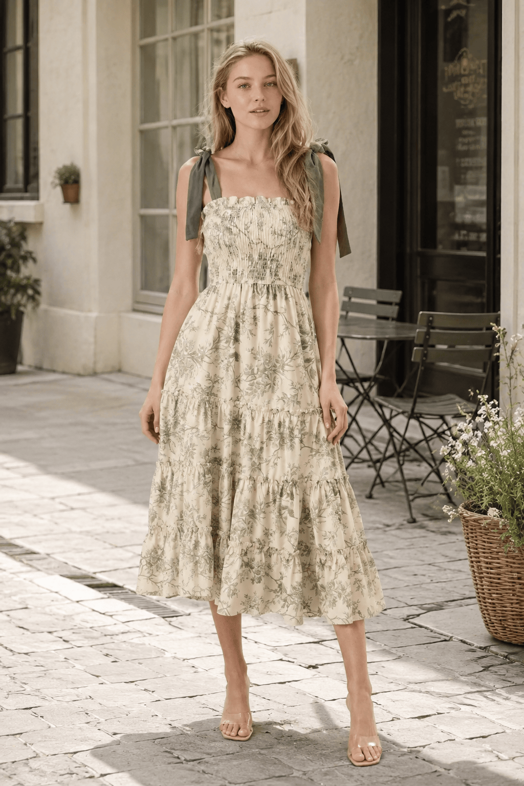 Spaghetti Strap Floral Maxi Boho Dress