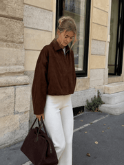 Short Suede Blazer Jacket