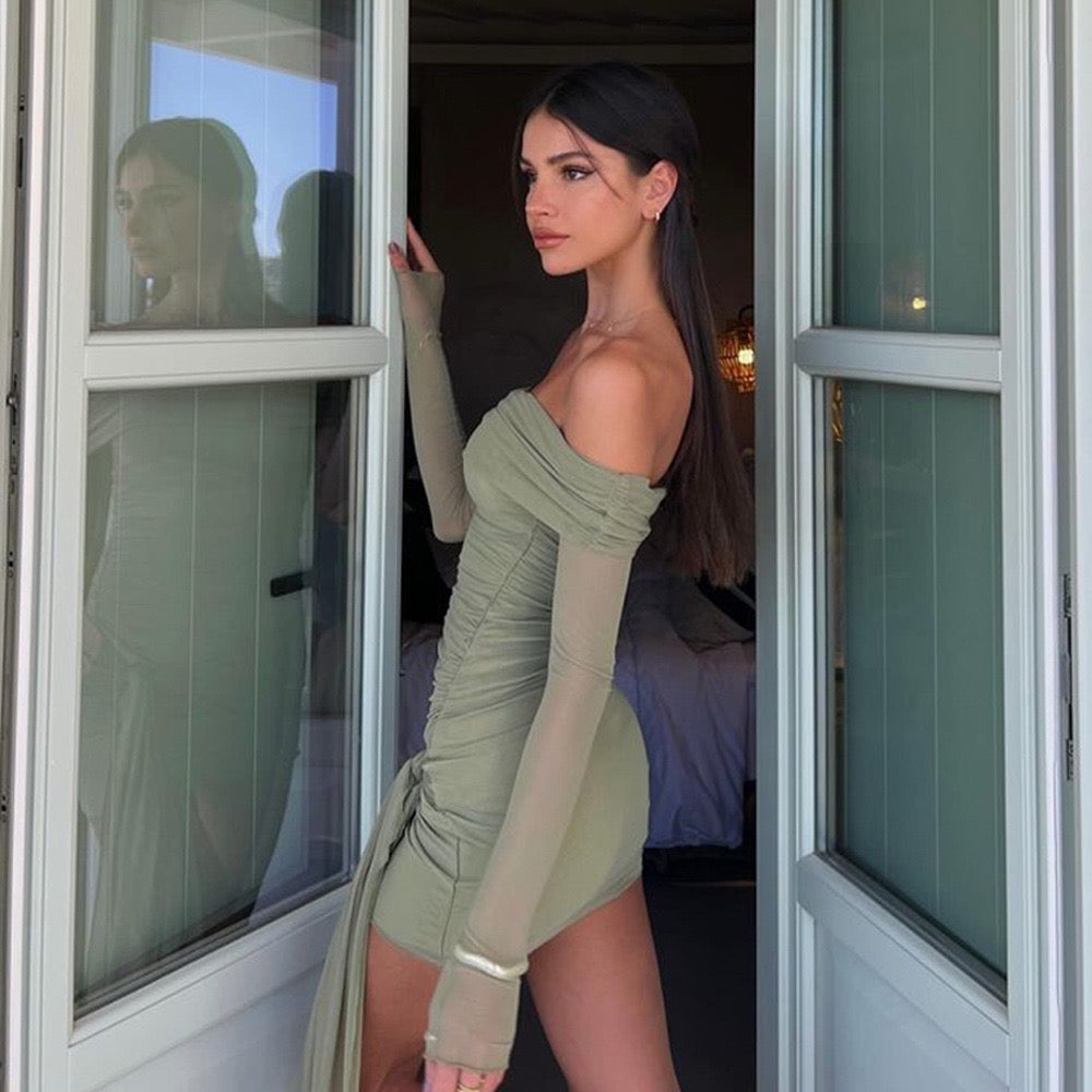 Olympique Long Sleeve Mini Dress