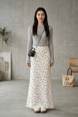 Lace Floral Plus Size High Waist Mermaid Skirt