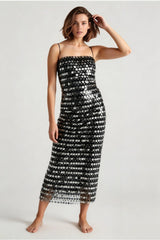 Spicy Girl Beaded Irregular Midi Dress