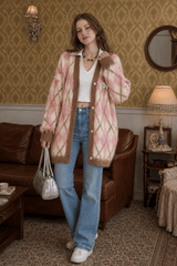Relaxed Diamond Pattern Cardigan