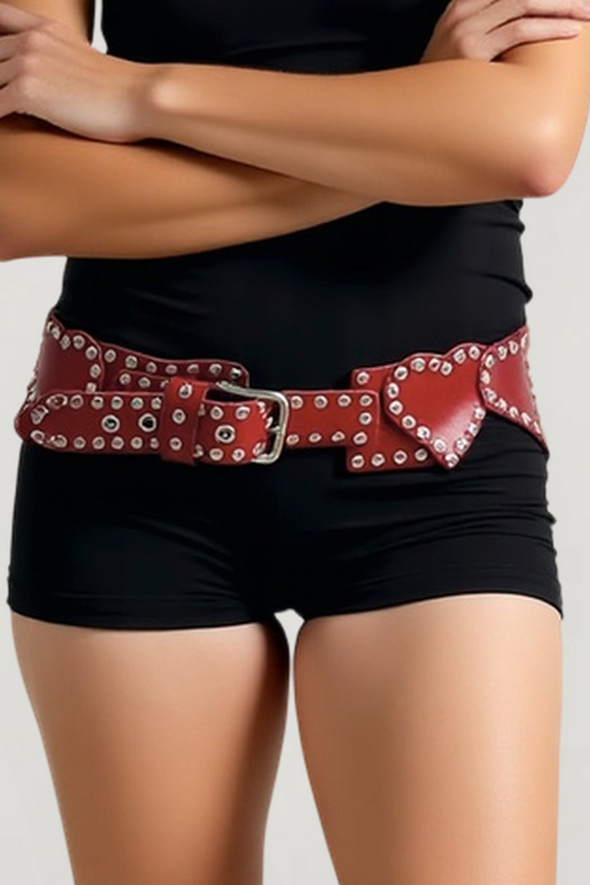 Rivet Gothic Loving-Shape PU Leather Belt