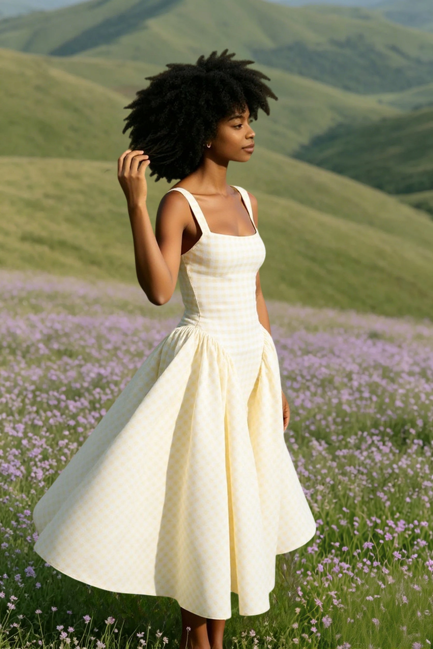 Gingham Backless Slip Birthday Dress