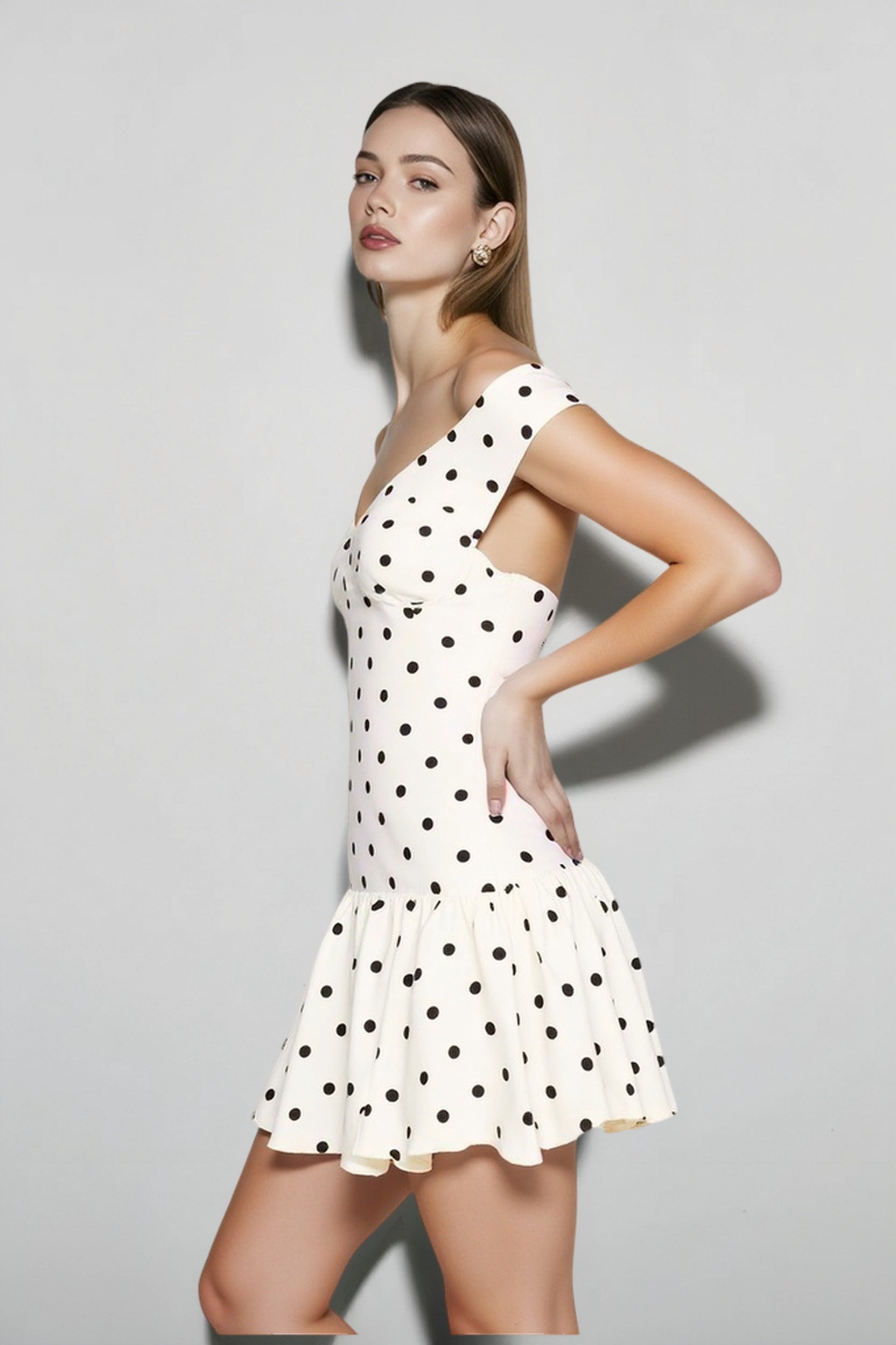 Off-Shoulder Peplum Mini Dress
