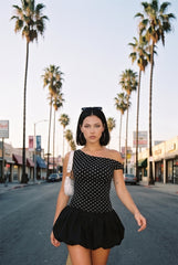 Sexy Polka Dot Cami Tulip Hem Mini Dress