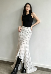 Ruffled Polka Dot Mermaid Skirt