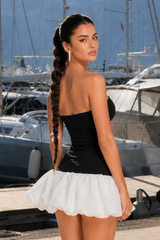 Fall Chic Elegant Strapless Peplum Mini Party Dress