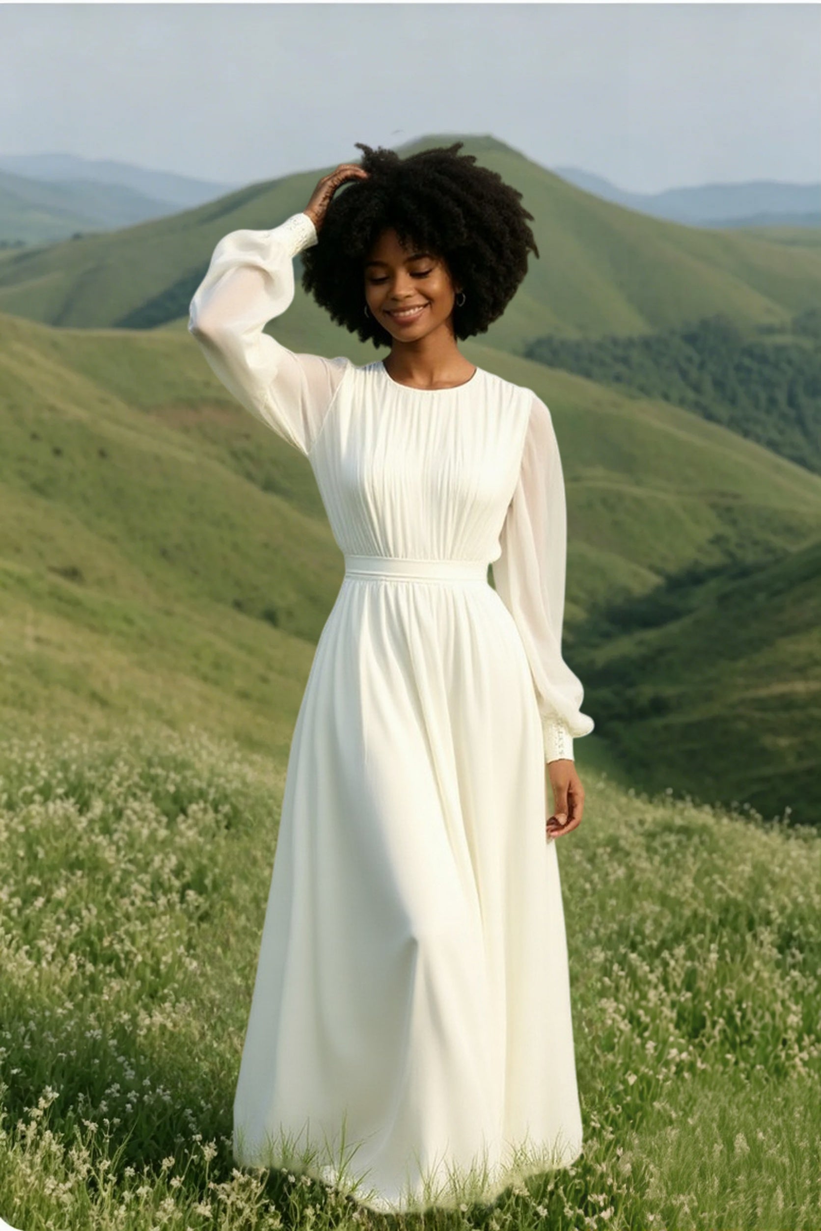 French Tiered Chiffon Prom Dress
