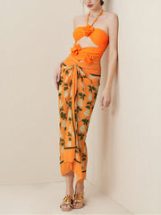 Floral Pattern Cover Up Wrap Set
