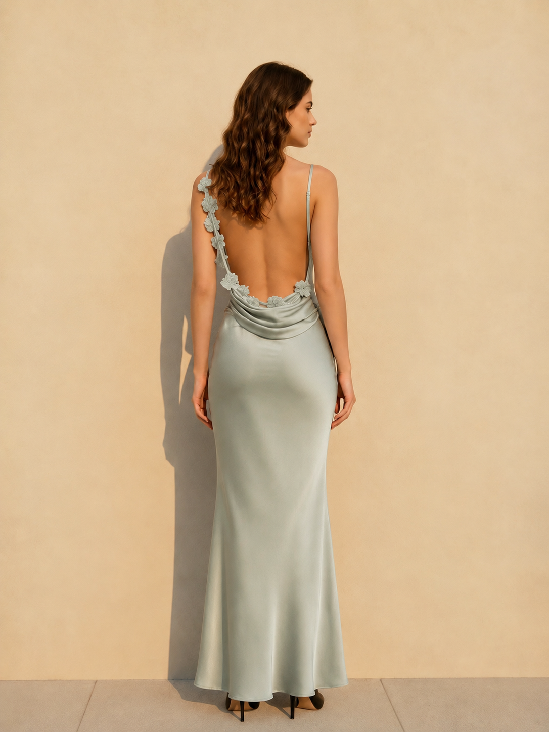 Satin Cami Backless Sexy Slim Fit Prom Dress