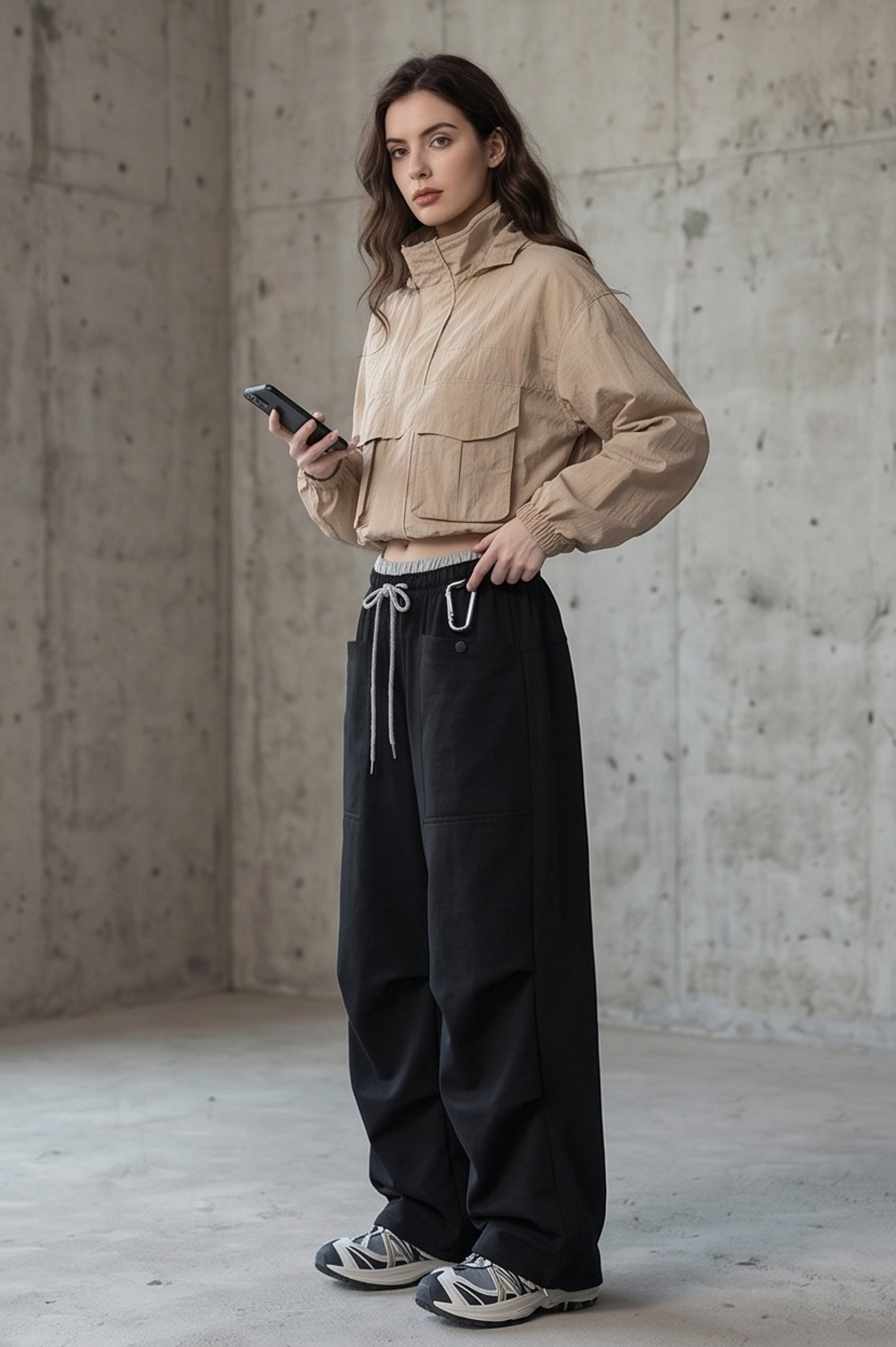 Quick Dry Cargo Wide Leg Cuffed Pants