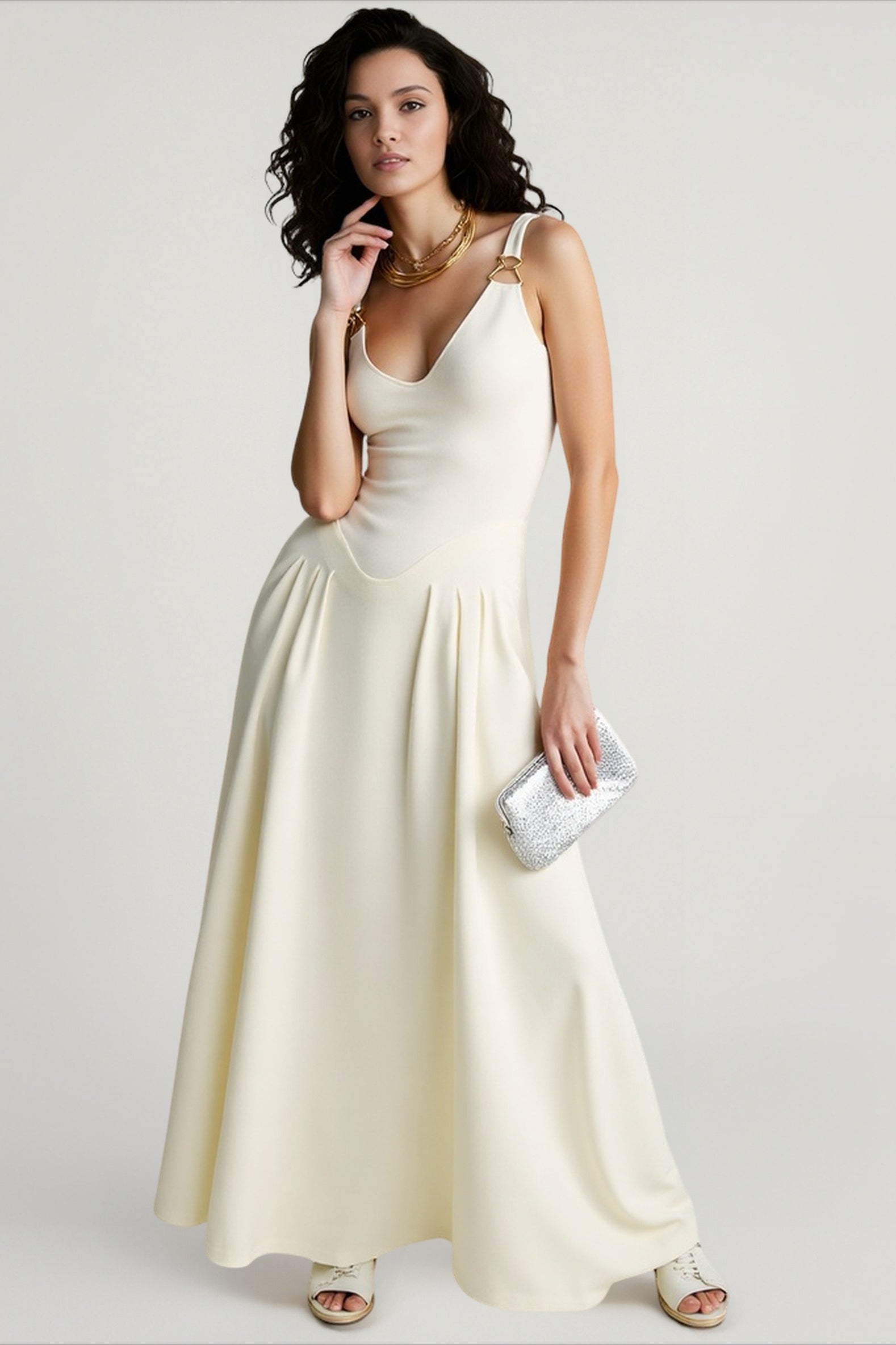 Spaghetti Strap Mesh Maxi Dress