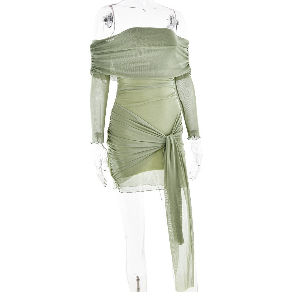 Olympique Long Sleeve Mini Dress