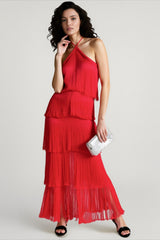 Chic Halter Fringe Backless Slit Cocktail Dress