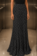 High Waist Polka Dot Hip Long Skirt