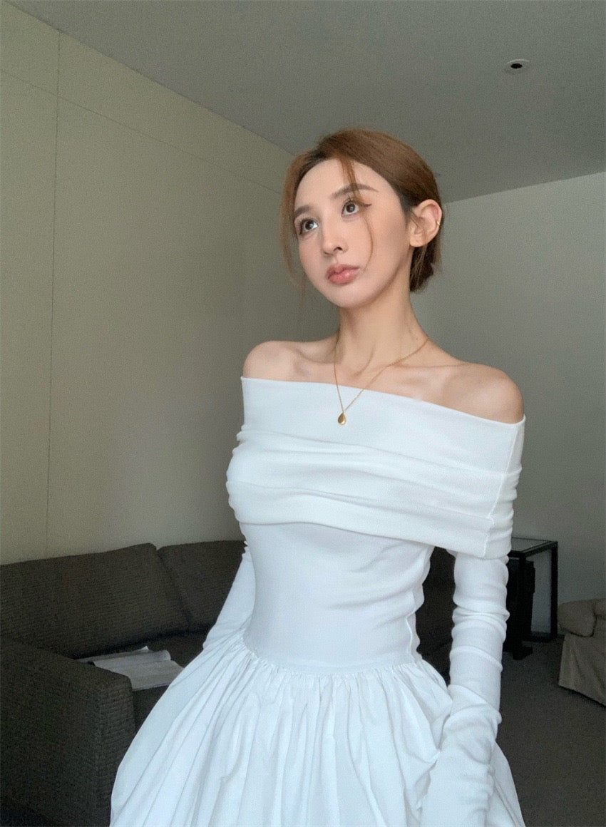 Off Shoulder Criss Cross Long Dress