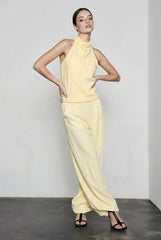 Halter Backless Tie Waist Pants Vacation Set