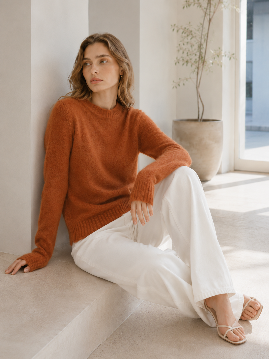 Candy Pastels Sheer Crew Neck Lightweight Knit Top