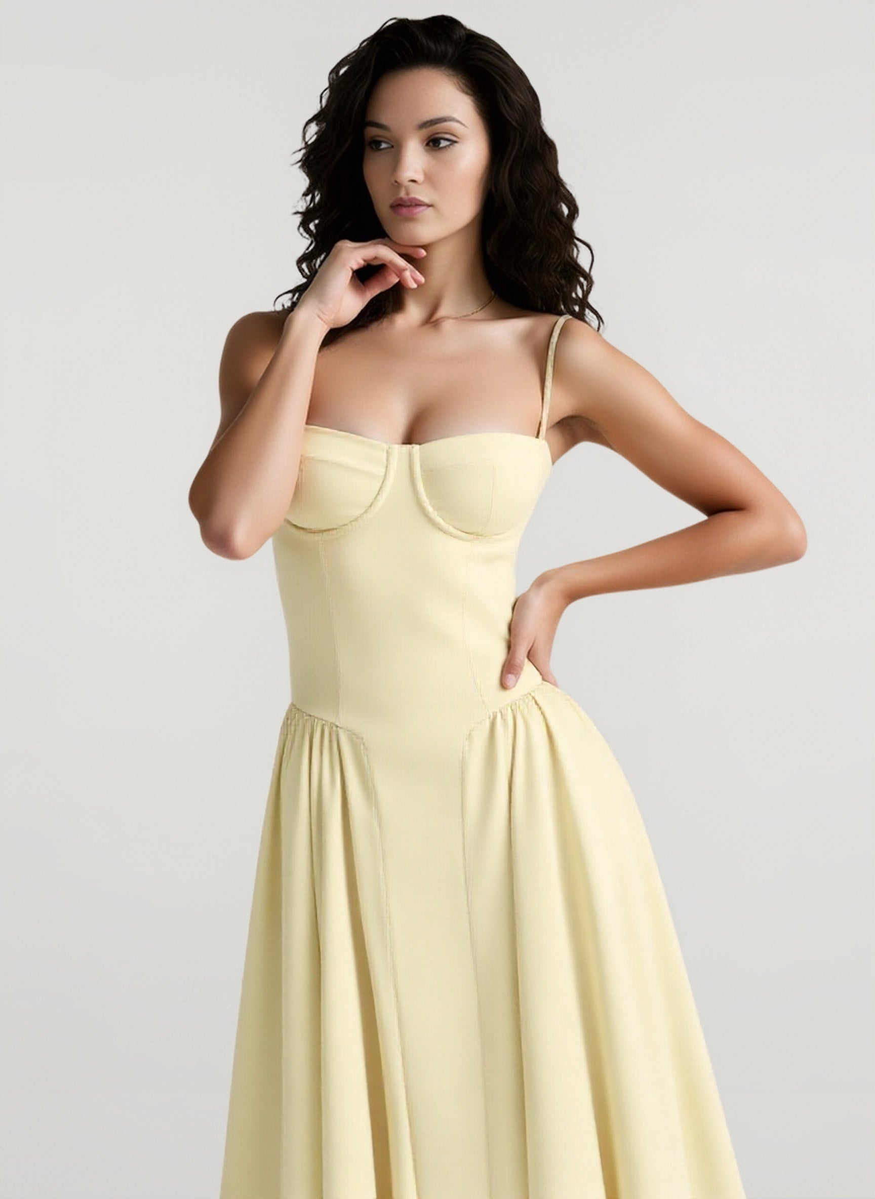 Elegant Vintage Cami Bodycon Midi Dress