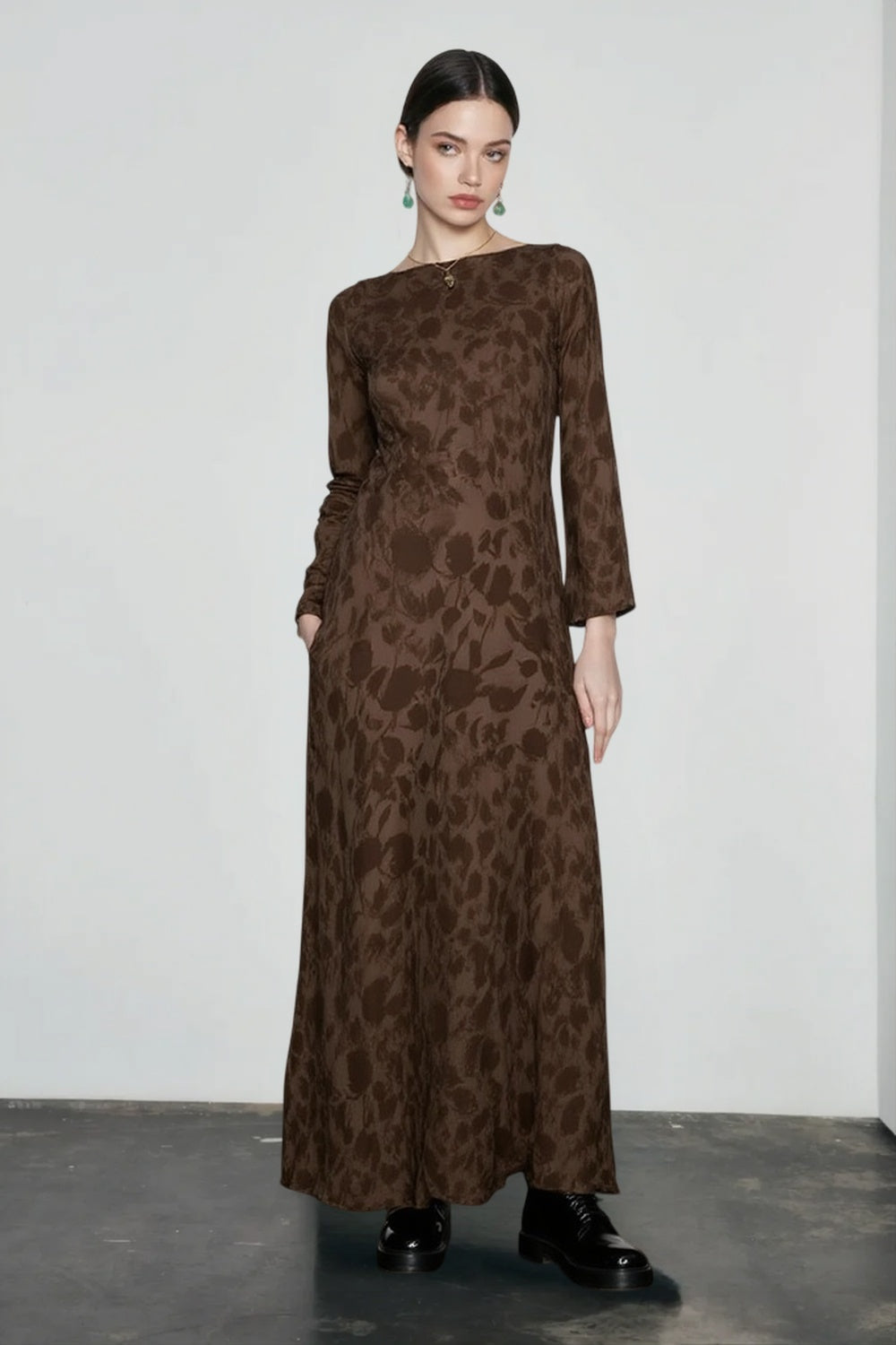 Elegant O-neck High Waist Evening Party Streetwear Maxi Dress