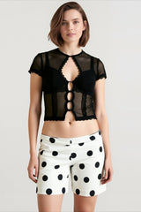 See Through Lace Fitted T-shirts