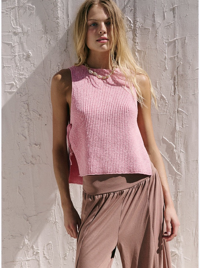 Knit Top With Side Tie Detail