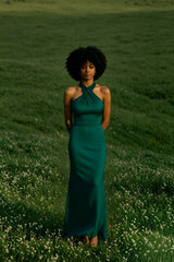 Bianca Crossover Halter Neck Dress
