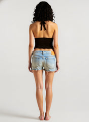 Solid Halter Sexy Backless Tie Cami Top