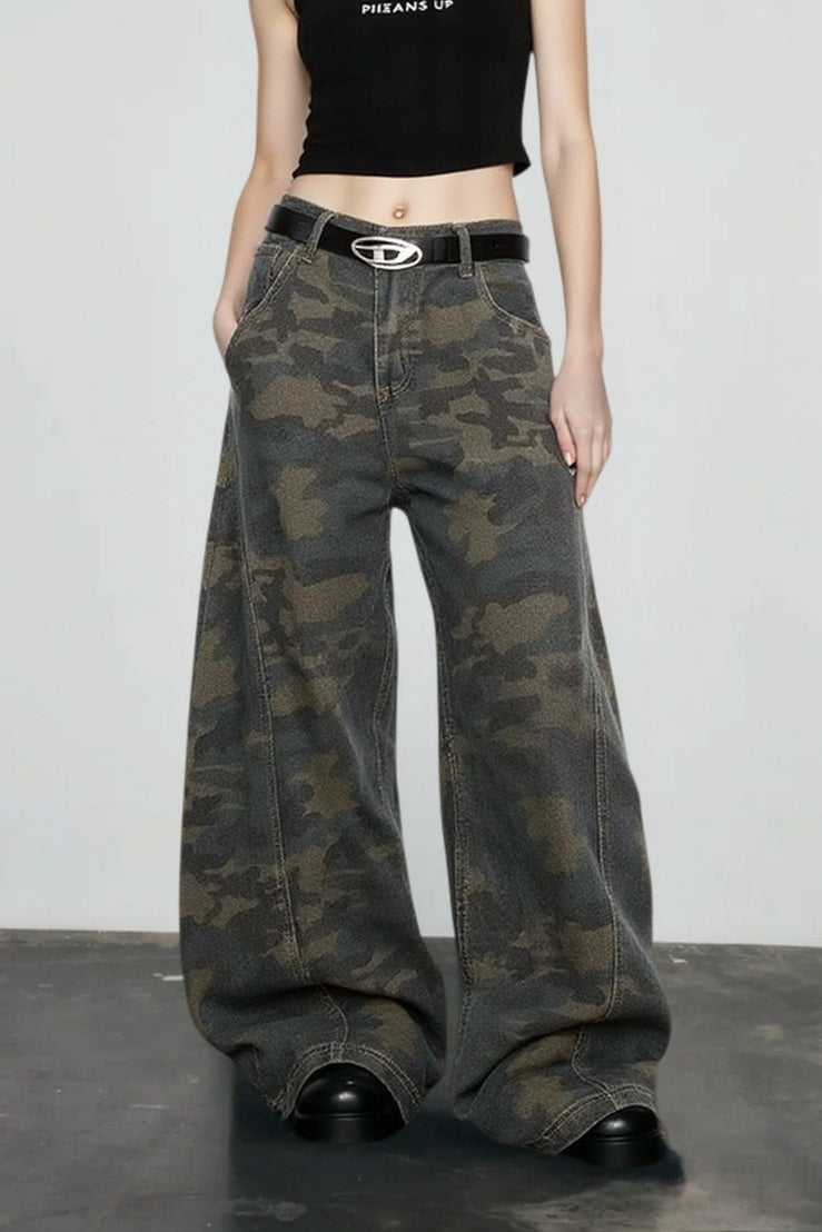 Retro Harajuku Camo Jeans
