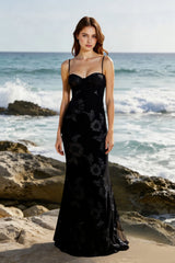 Floral Embellished Slip Gown Prom Dress