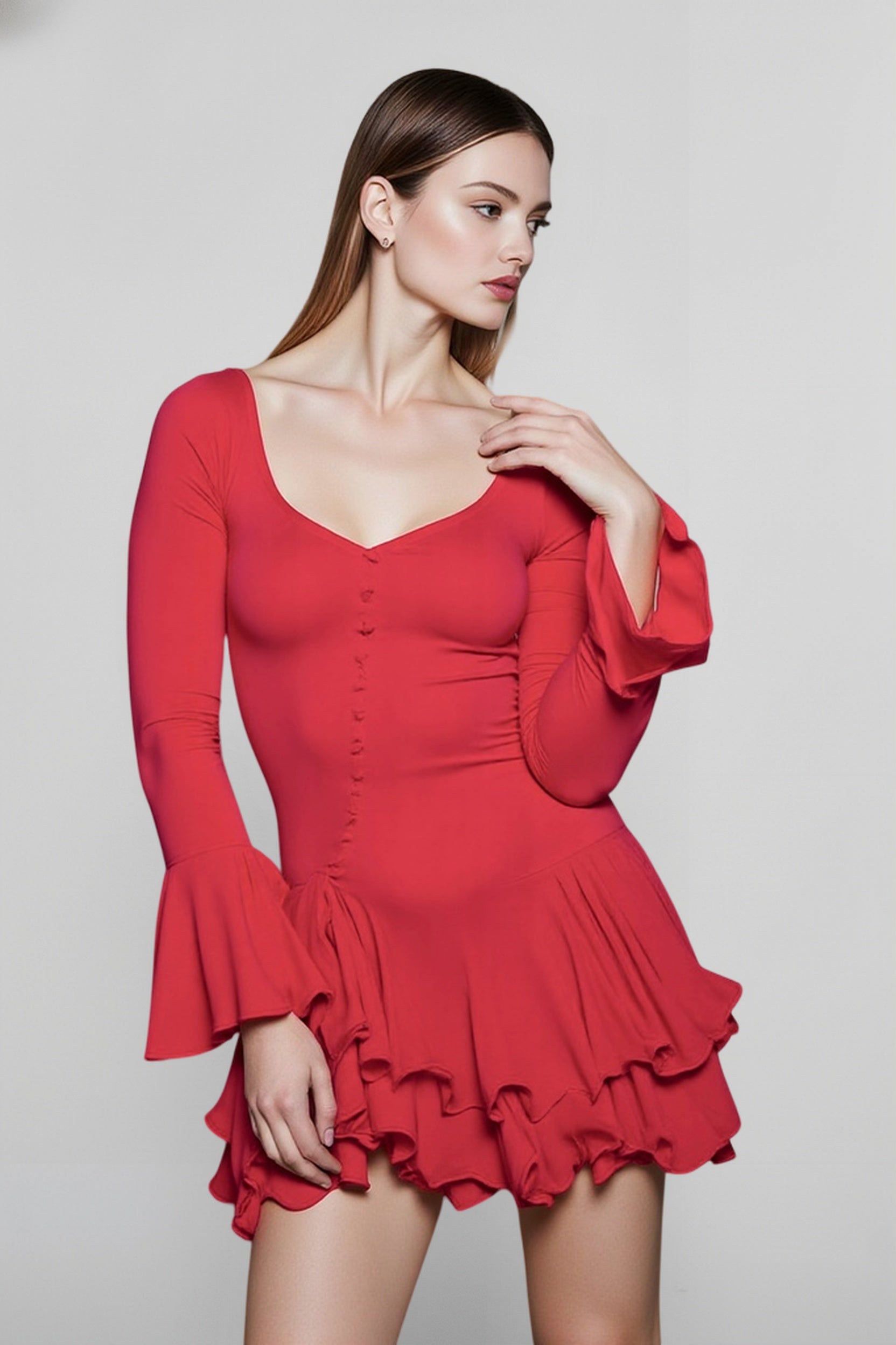 Flared Sleeve Bodycon Party Dress