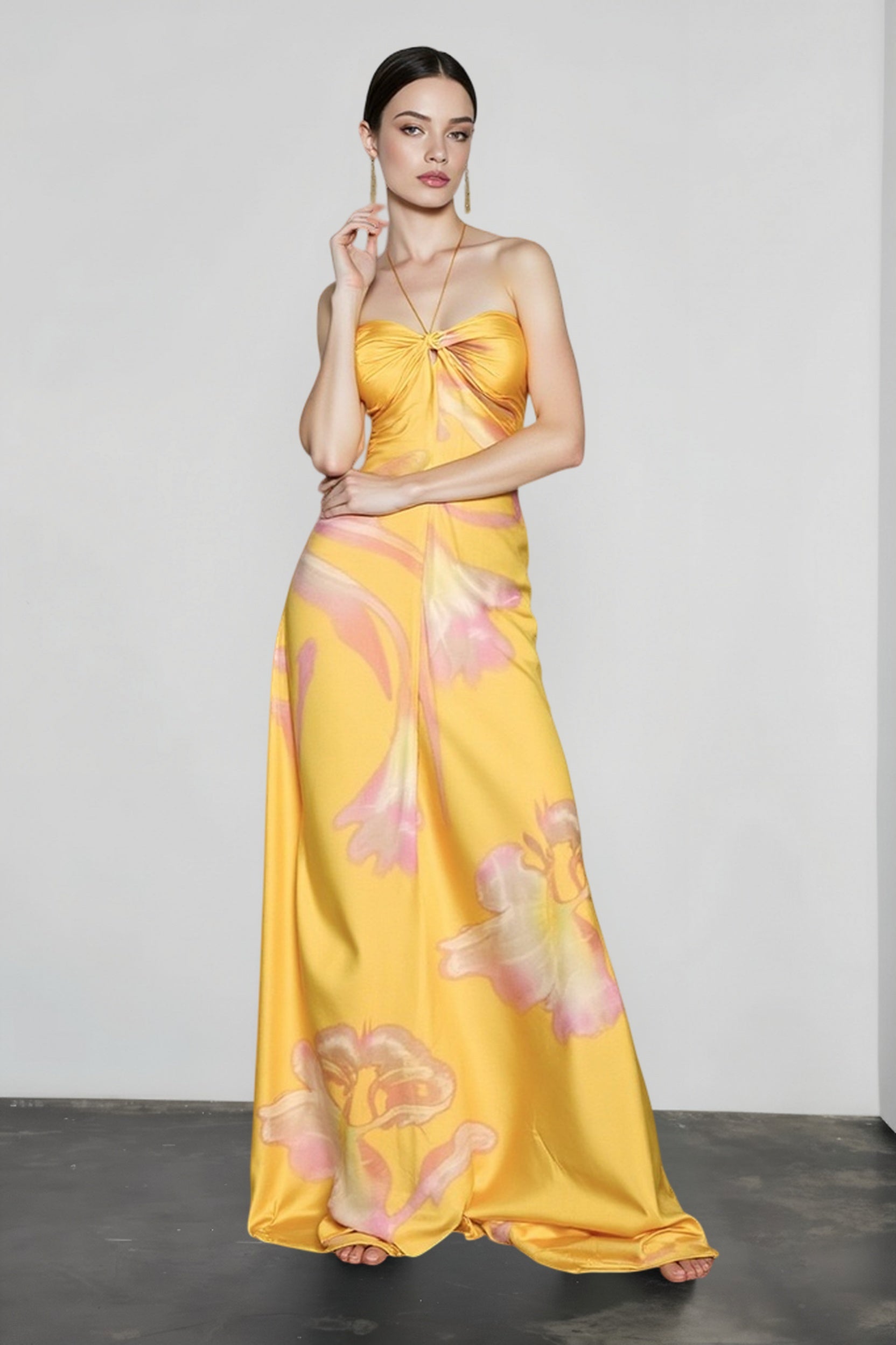 Print Backless Strapless Vacation Dress