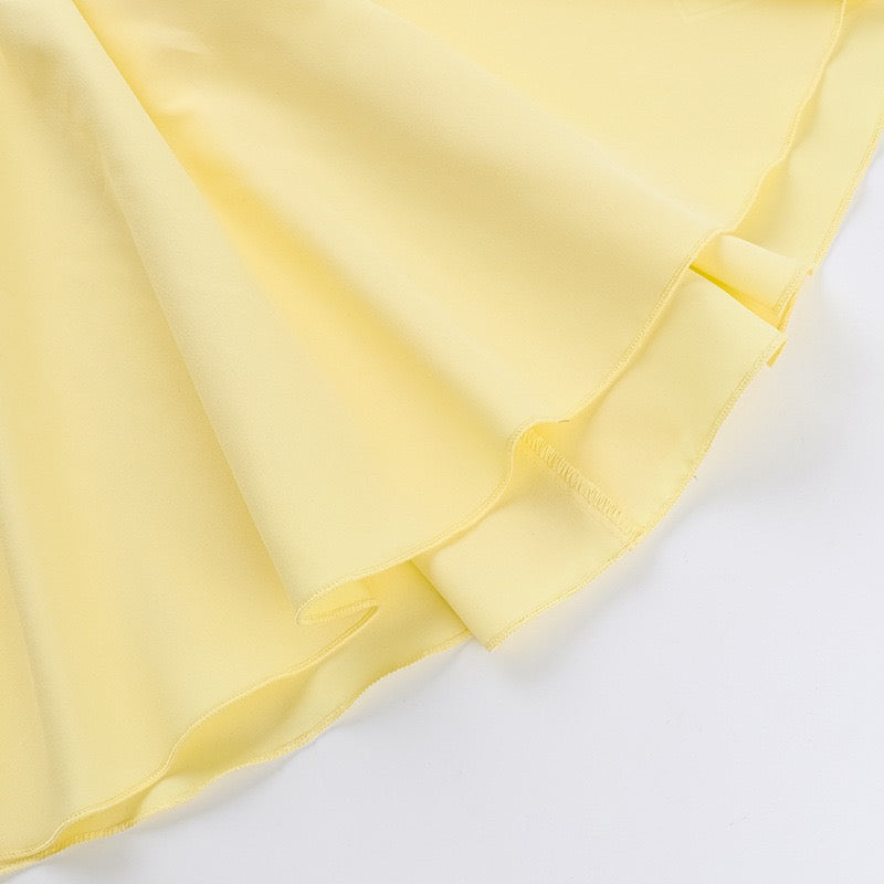 Handkerchief Hem Plunge Neck Mini Dress