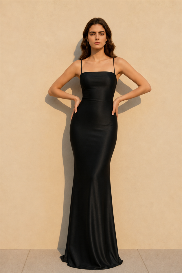 Chic Solid Cami Tube Slim Backless Maxi Dress