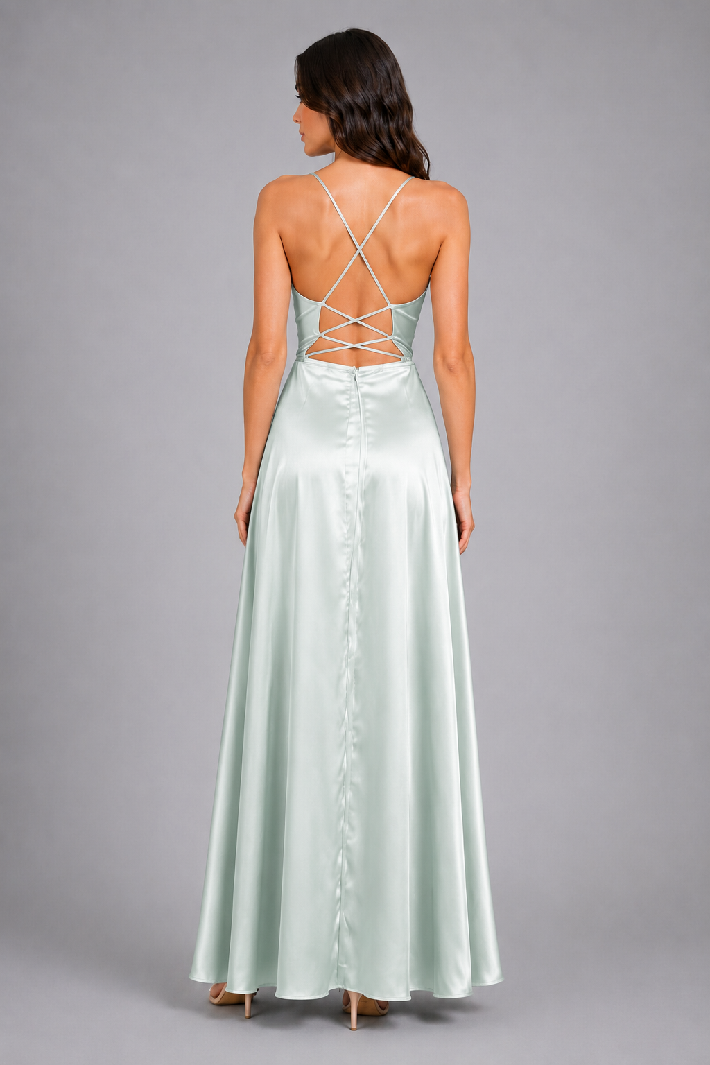 Elegant Spaghetti Strap Ruched Formal Dress