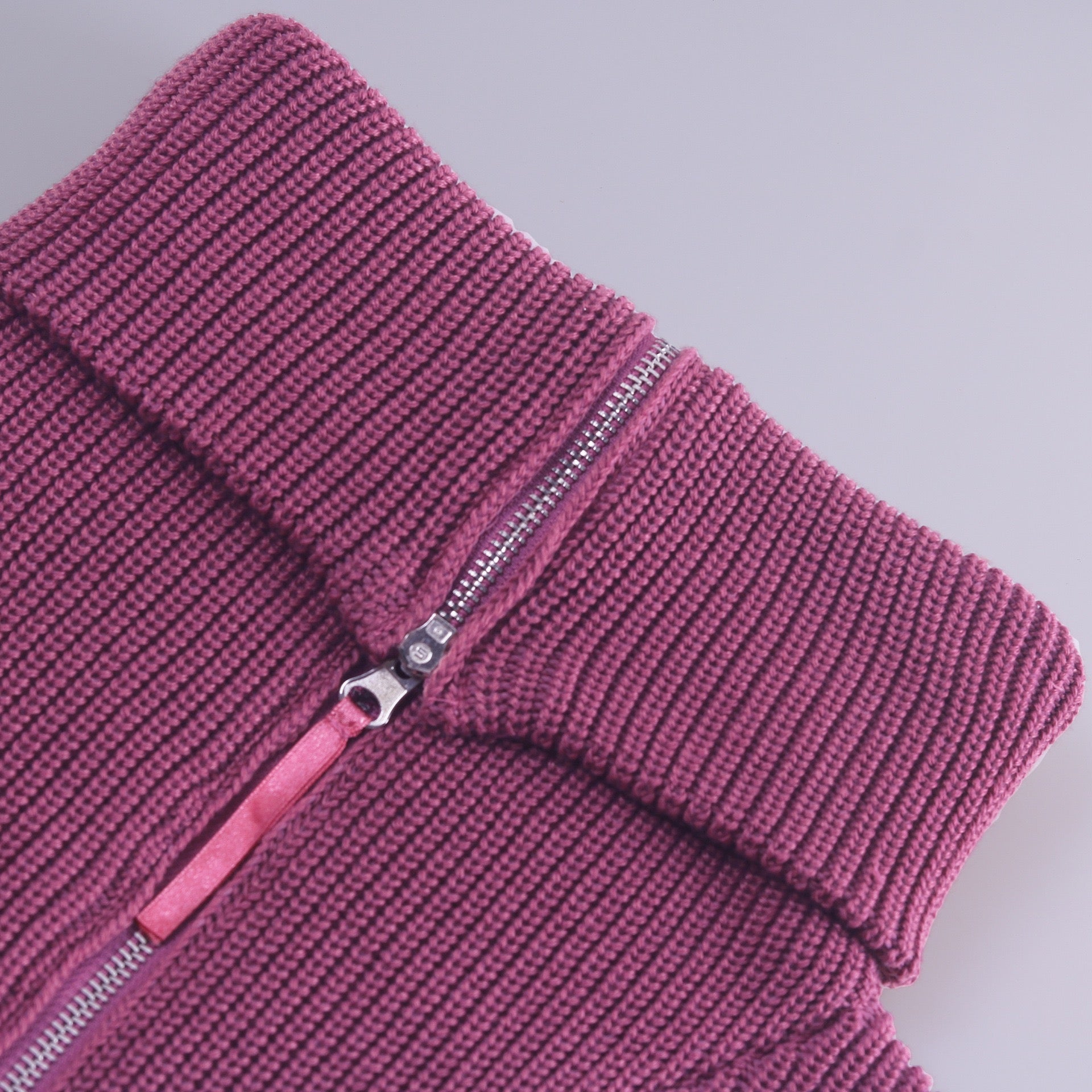 Wide Collar Half Zip Long Sleeve Sweater