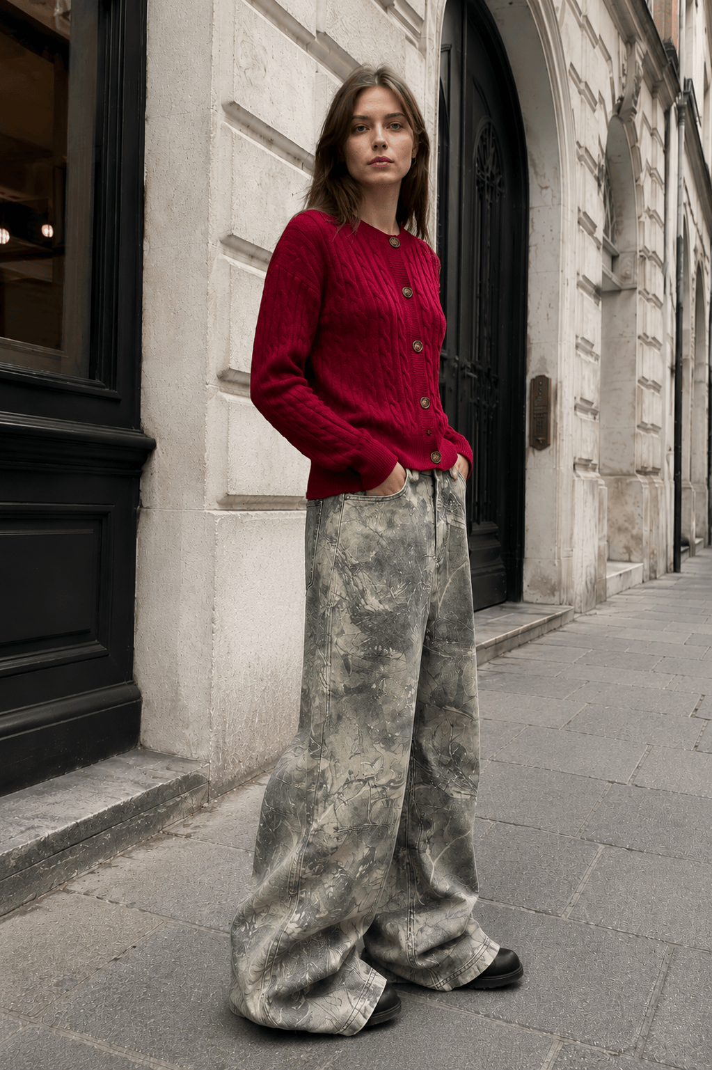 Loose Hip Hop Washed Tree Camo Jeans