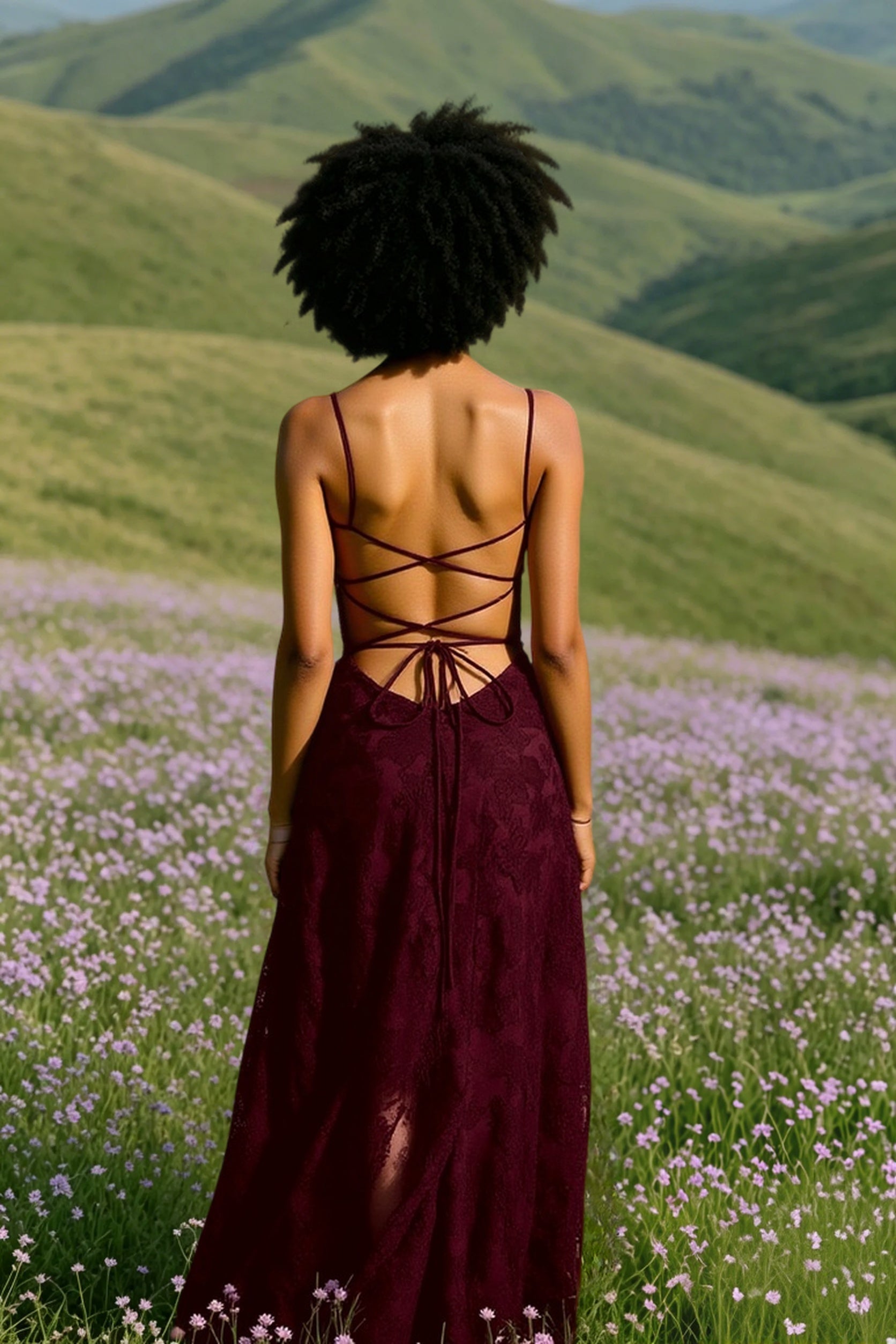Backless Chiffon Maxi Dress