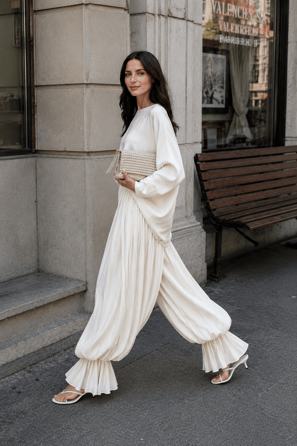 Structured Puff Ankle Chic Casual Pants